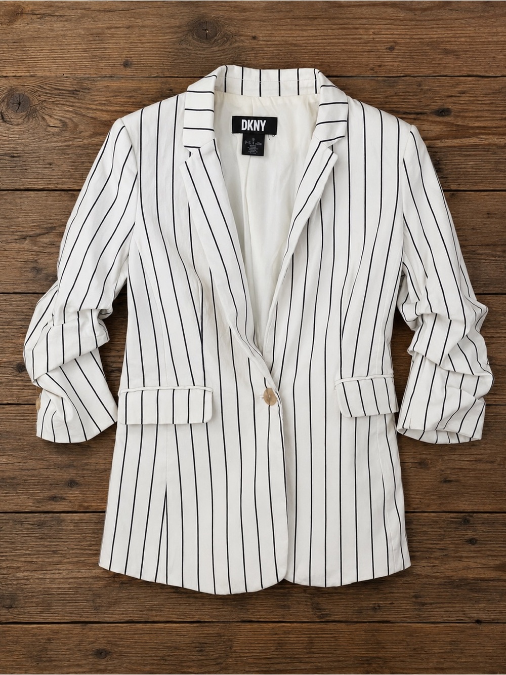 Dkny White Blazer with Black Pinstripes - Picture 2 of 7
